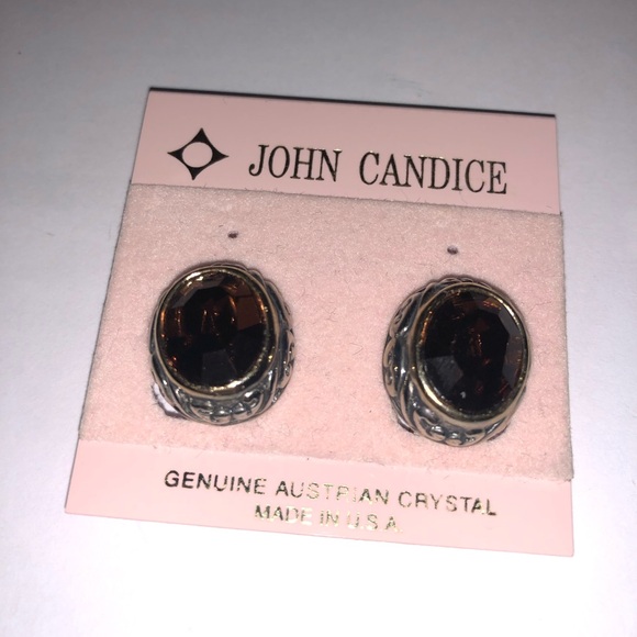 John Candice NEW Earrings Genuine Austrian Crystal - Picture 3 of 5